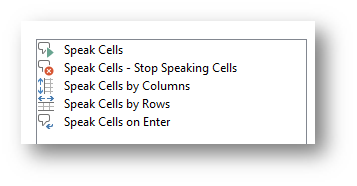 Speak Cells Command in Excel